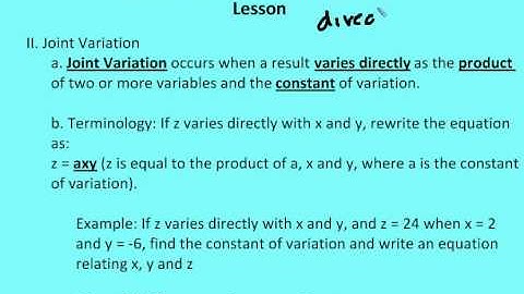 8.1 Model Inverse and Joint Variation (Lesson)