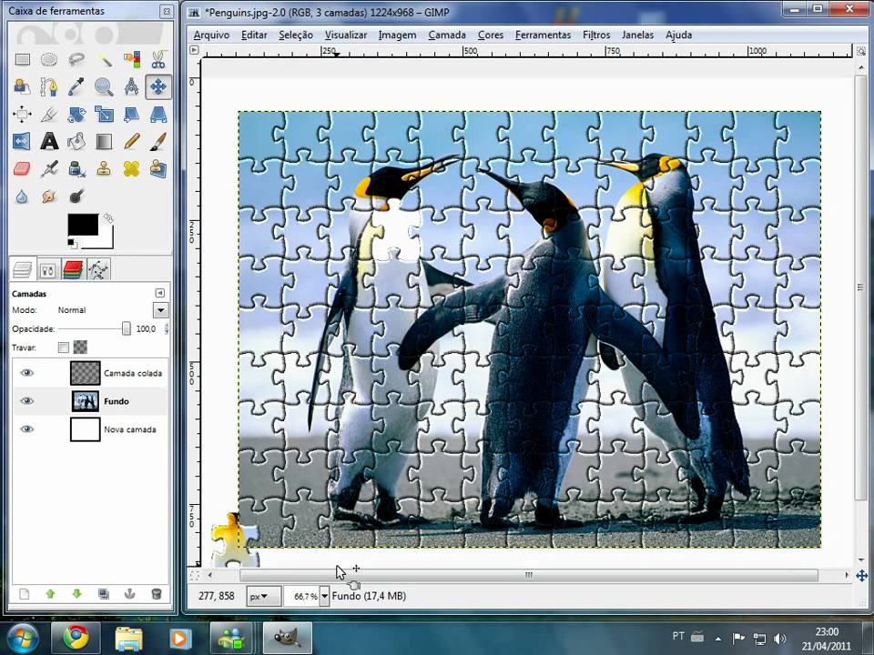Tutorial Gimp - Como fazer um quebra-cabeça 