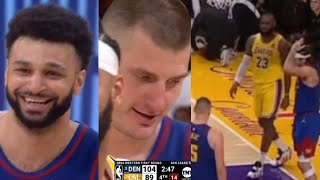 JAMAL MURRAY \& JOKIC LAUGH SECRETLY AFTER LBJ  COMPLAINS SCREAMING FOR FREE THROWS!