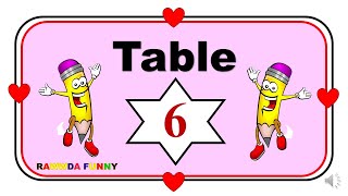 جدول الضرب 6 بالانجليزى للاطفال           Table 6
