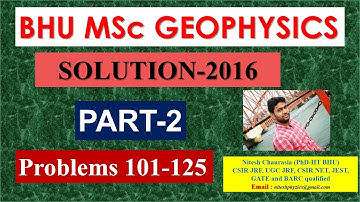 BHU MSc Geophysics II Solution-2016 II Part-2 II Nitesh Phyzics