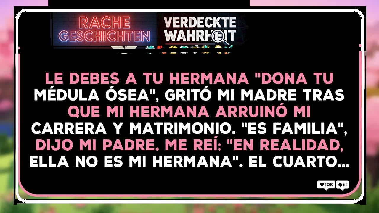 Mis Padres Me Gritaron ＂Dona Su Médula, Pero Ella Arruinó Mi Vida＂  Sonreí, Pero