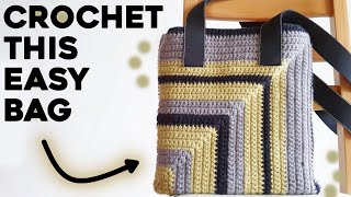 CROCHET EASY BAG: how to crochet a very easy tote bag, great for beginners | Step by step tutorial