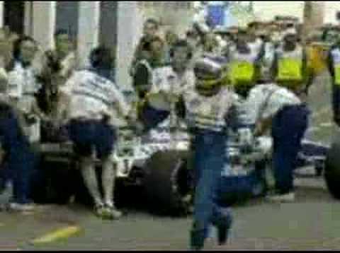 Jacques Villeneuve angrily gets out of the car to have a word with Eddie Irvine for blocking him during the Practice of 1997 European Grand Prix.