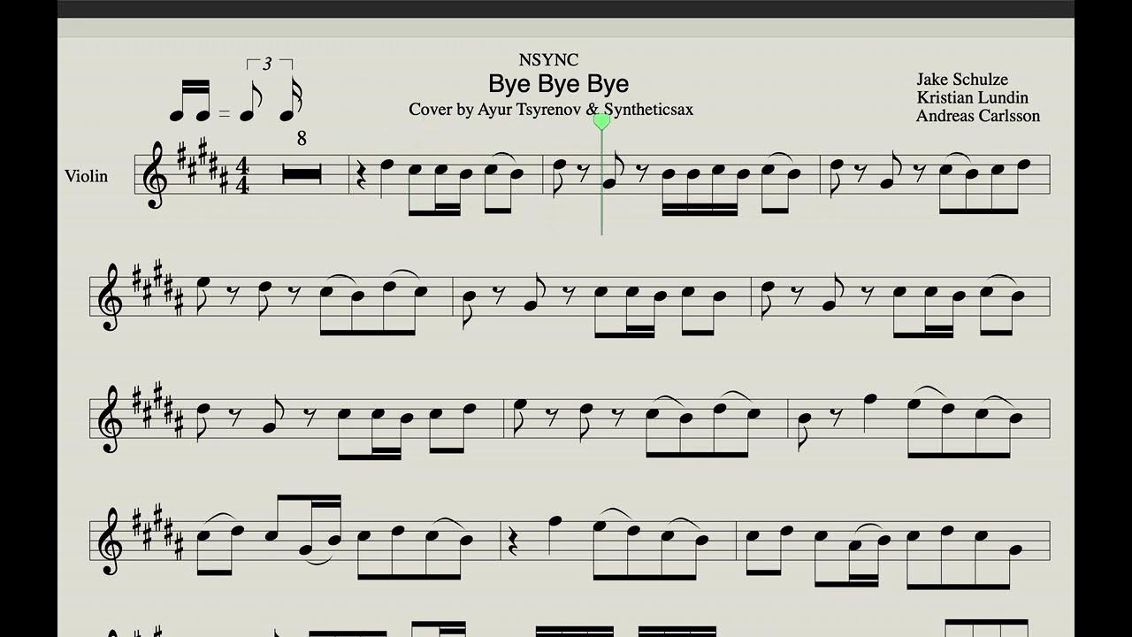 N sync bye bye bye sheet music for instrument in c violin guitar