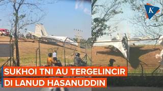 Indonesian Air Force Sukhoi Fighter Jet Skids at Hasanuddin Airbase, Overruns Runway Near Fence
