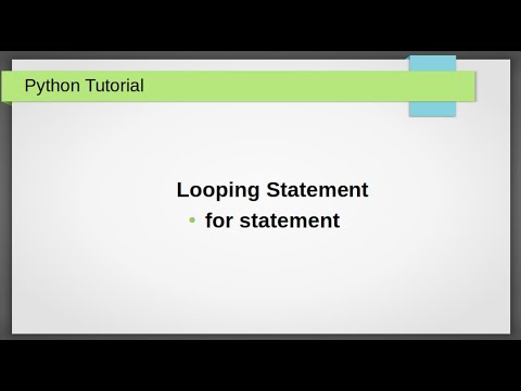 for statement | Part 14 | Python Tutorial