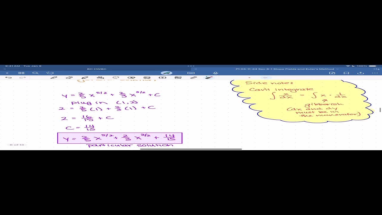 Calculus - Differential Equations and Euler's Method - YouTube