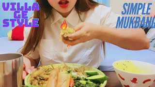 EATING GREEN VEGGIES|| Spicy Chilli Sauce, Stir Fried Water Spinach, Jengkol