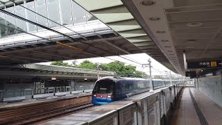 機場快綫 CAF-Train E107/K407及E111/K411 駛經欣澳機場快綫軌道往博覽館 (不載客)