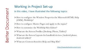 Working in Project Set-up in RoboHelp 11 | Technical Writing Course