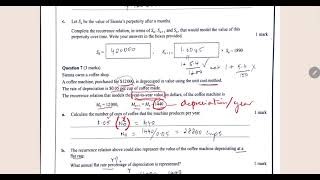 2021 VCE Ex 2 Recursion questions 6,7 and 9(question on changing conditions)