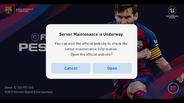 SERVER MAINTENANCE IS UNDERWAY. PLEASE WAIT UNTIL IT IS COMPLETED PES MOBILE 2019