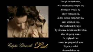 Edyta Górniak - List (Instrumental + Lyrics)