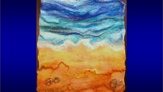 How to make a wool felt picture: beach sea (Aannsha Jones creates) screenshot 4