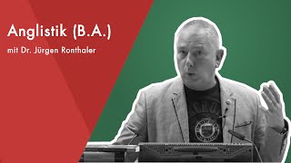 Online-Schnuppervorlesung mit Dr. Jürgen Ronthaler | Anglistik (B.A.)