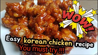 Korean chicken recipe ( yangnyeom-chicken:양념통닭) sweet and spicy chicken / Korean food