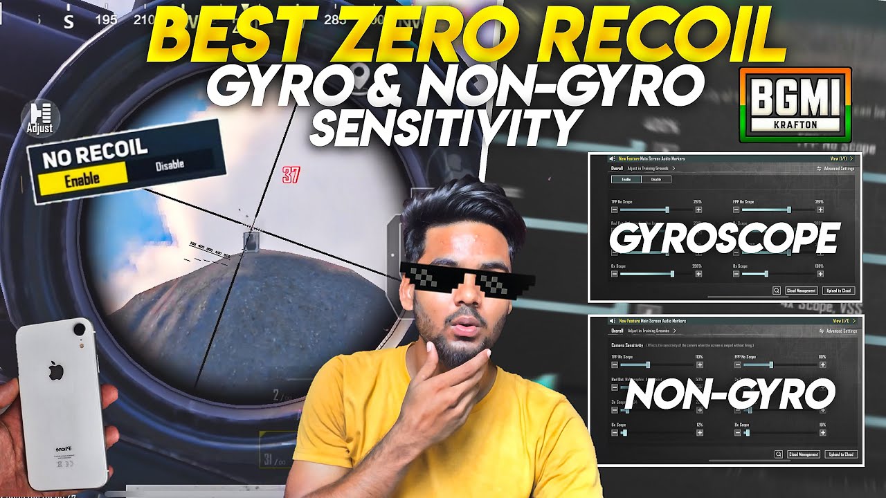 BEST ZERO RECOIL GYRO & NON GYRO SENSITIVITY FOR BGMI 2023 IPHONE XR