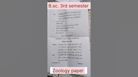 B.sc 3rd semester zoology paper 2023 || Maa shakumbhri university 🎓 #exam #zoology #paper