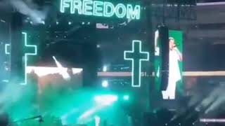 Justin Bieber live at freedom experience singing Where you go I follow