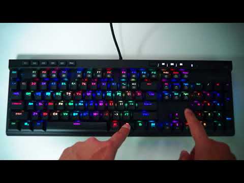 ABKO HACKER K640 프리미엄 RGB 축교환 측면 라이팅 게이밍 키보드 (블랙, 청축) LED 이펙트