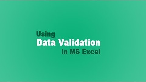 Data Validation