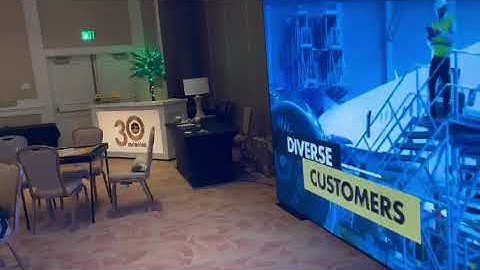 LED video wall and interactive touch kiosk for events