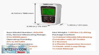 Vevor Carbon Dioxide Monitoring Controller Dual Outlets Co2 Monitor & Controller Carbon