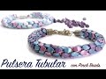 Tutorial Pulsera redonda con Pinch Beads y telar Kumihimo