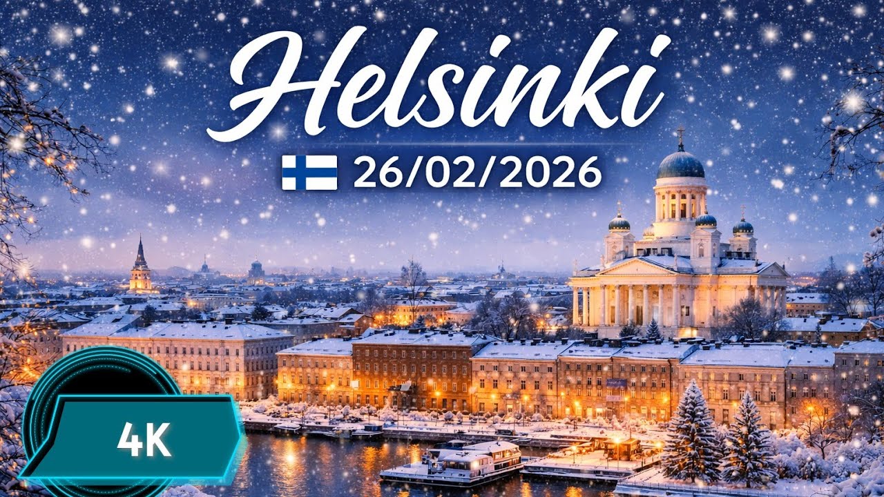 Helsinki Snow Walk ❄️ Natural Winter Sounds