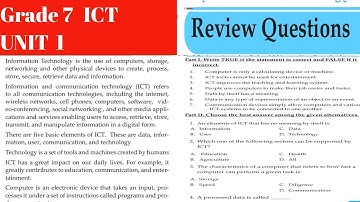 grade 7 ict unit 1 review exercise and summary (በአማርኛ)  online academy saqoma golbdock ebs ethiopia