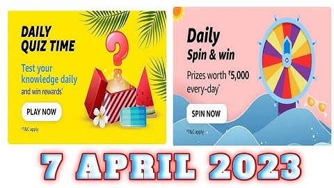 Amazon Funzone Quiz Answers Today| 7 APRIL 2023|  @dailyquiztime #amazon #amazonfunzon