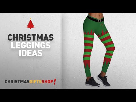Christmas Elf Leggings Ideas: Sipaya Fall Winter Christmas Leggings Striped Elf Tights with Belt