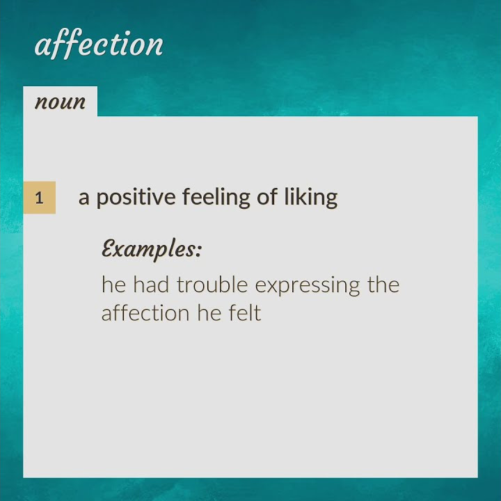 Affection meaning of Affection YouTube