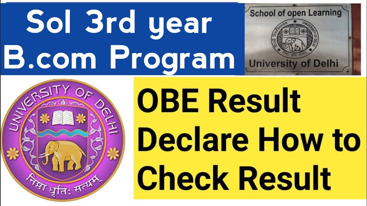 Sol B.com Program 3rd year result Declare How To Check