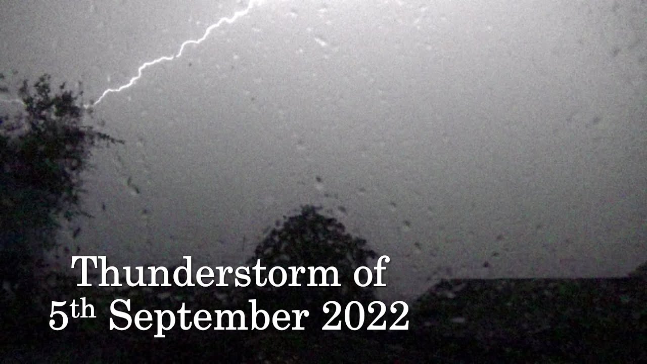 Night-time Thunderstorm over Lancashire on 5 September 2022