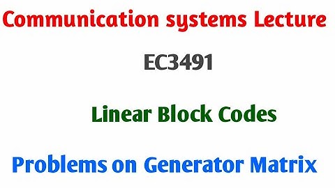 Linear Block codes | (7,4) Generator Matrix problem tamil