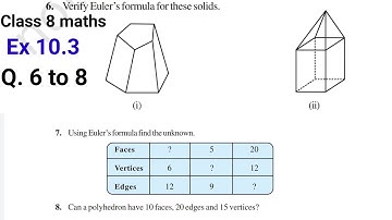 Ex 10.3 (Q.6,7,8) Chapter:10 Visualising Solid Shapes | Ncert Maths Class 8 | Cbse.