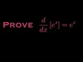 Prove the Derivative of e^x