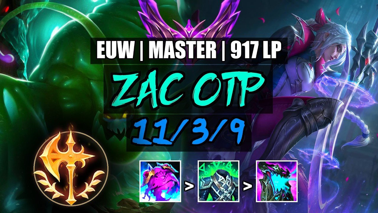 Zac OTP vs Diana Jungle 11/3/9 | EUW Master 917LP