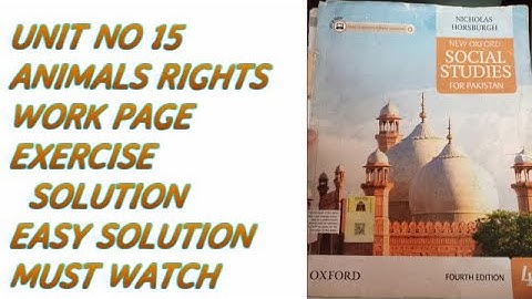 Class 4  Social Studies Chapter 15  Animals Rights WORK PAGE EXERCISE SOLUTION BY EDUCATIONAL TIPS