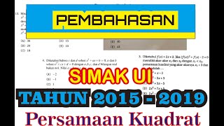 Matematika dasar simak ui tahun 2015 13.misalkan salah satu akar dari
persamaan kuadrat x^2 – 10x + a =0 mempunyai tanda yang berlawanan
dengan ak...