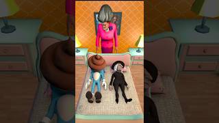 😲💩😀Scary teacher hiding under the bedThe Witch and the Spidey #3d #animation #cartoon