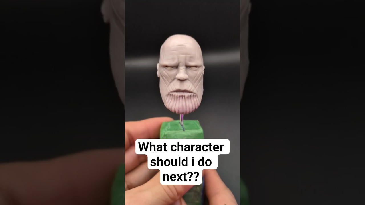 what character should I sculpt next!? #avengers #thanos #sculpture #marvel #handmade #clayart