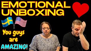 Swedish couple have a VERY emotional unboxing from America.