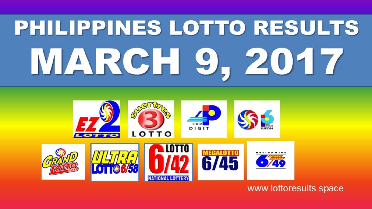 Latest Lotto Results March 9, 2017 EZ2, Swertres, 6D, 6/49 ...