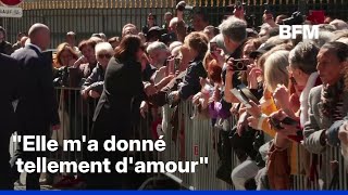 Nathalie Baye's funeral: her daughter, Laura Smet, comes to thank the public gathered in front of...