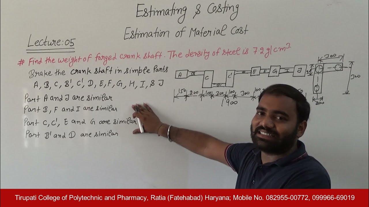 Estimating & Costing; Estimation of Material Cost, Lecture 05 HD - YouTube