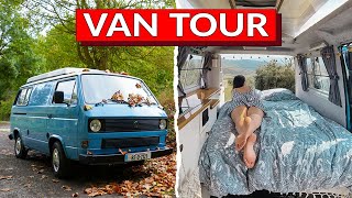 €4000 VAN TOUR | VW T3 Converted To Tiny Home for Full Time VAN LIFE. DIY BUILD #vantour #vanlife