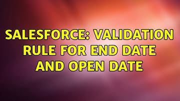 Salesforce: Validation rule for end date and open date (2 Solutions!!)